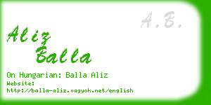 aliz balla business card